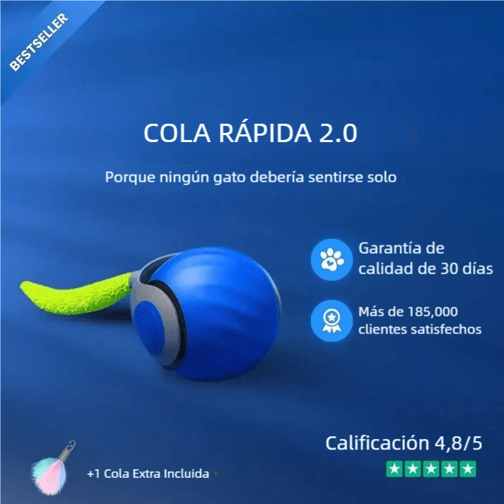 TailPlay 2.0 – Pelota Inteligente Con Cola Para Gatos