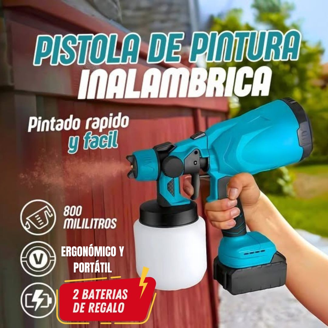 SprayPro Max - Pistola pintura inalambrica tasbel 2 baterías
