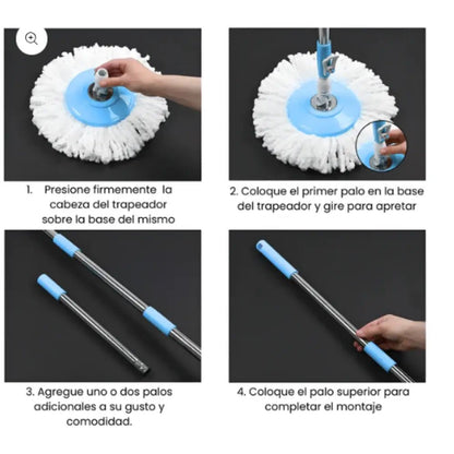 PowerMaid - Trapero Giratorio Magico Con Balde 360° -  [PROMOCIÓN DISPONIBLE SOLO HOY]