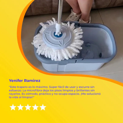 TrapPro 360° (2 Mopas + Balde Escurridor)